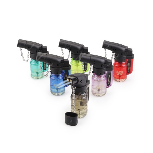 ISQUEIRO MAÇARICO 2 CHAMAS FIRE STAR BICO TRANSPARENTE