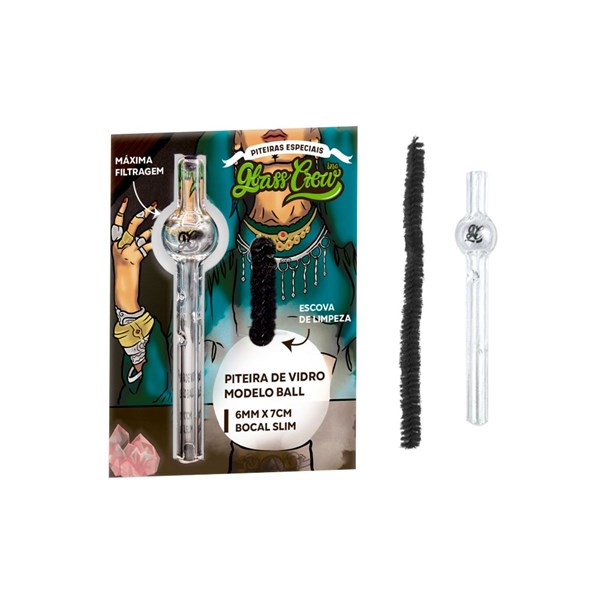 Piteira de Vidro Ball Glass Crew C/ Escova de Limpeza