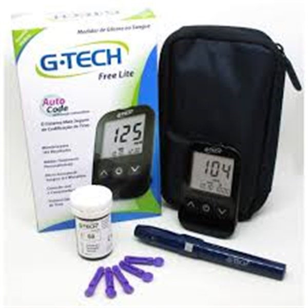 KIT MEDIDOR GLICOSE COM 1 APARELHO MEDIDOR + 1 CANETA LANÇETADORA + 10 TIRAS DE MEDIÇÃO + 10 LANÇETAS + ESTOJO - G-TECH