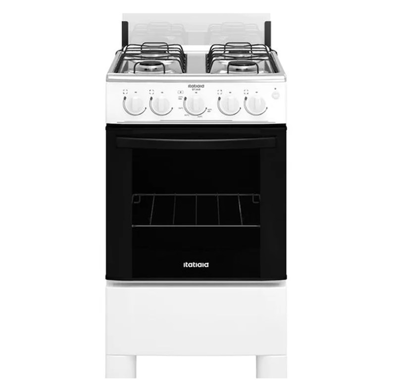 Fogão De Piso Atlas 4 Bocas Com Mesa Inox Coliseum Plus Branco - Bivolt