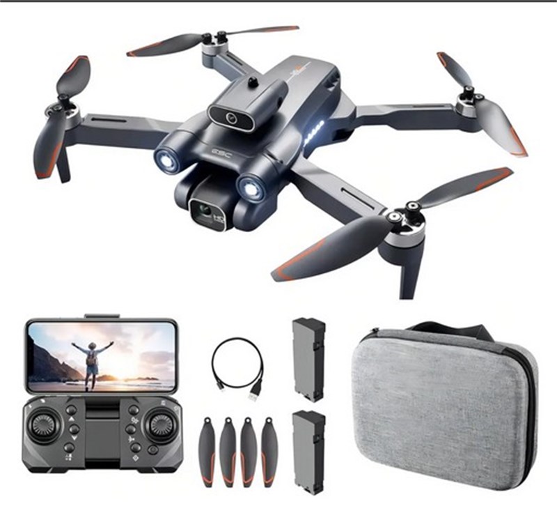 Mini drone GN Mini LSS1S Cámara dual  2 baterias com dual câmera 6K preto 2.4GHz
