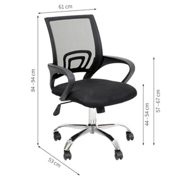 Cadeira De Escritorio Giratória Com Braço Aço