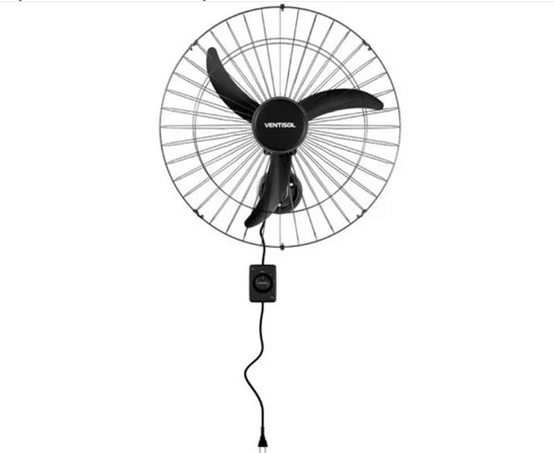 Ventilador de Parede 60cm - 220V - Preto - Ventisol