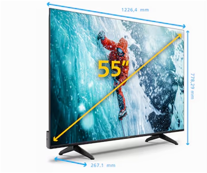 Smart TV Philips 55" 4K UHD LED 55PUG7908/78, Ambilight, Dolby Vision, Dolby Atmos, Bluetooth, Wi-Fi, 4 HDMI, 2 USB Bivolt Preta Mate
