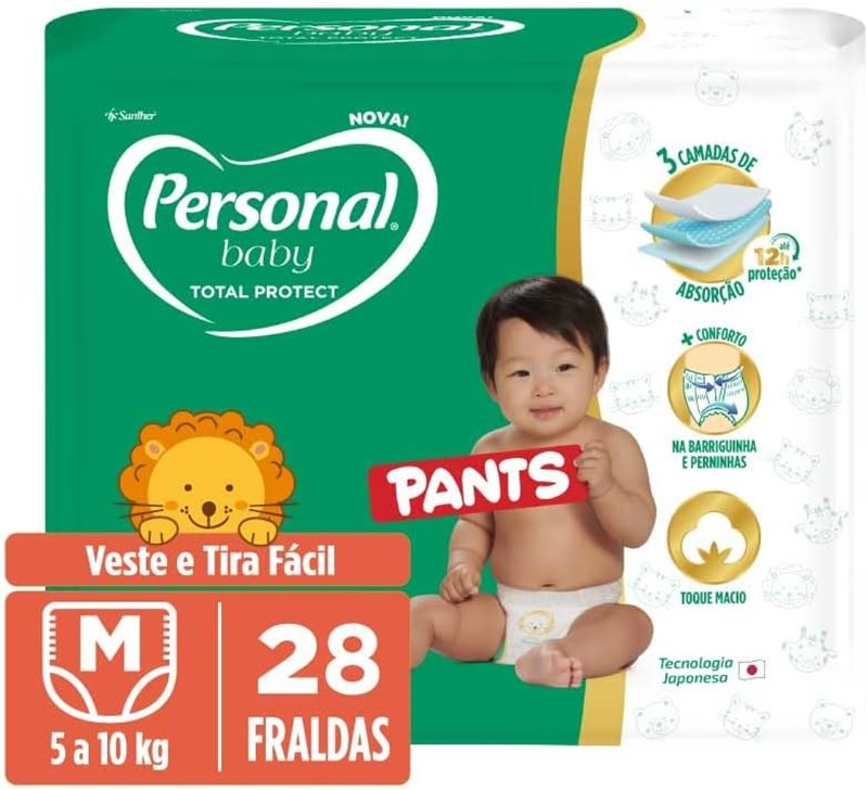 FRALDA PERSONAL PANTS/SHORT M 28 UNIDADES