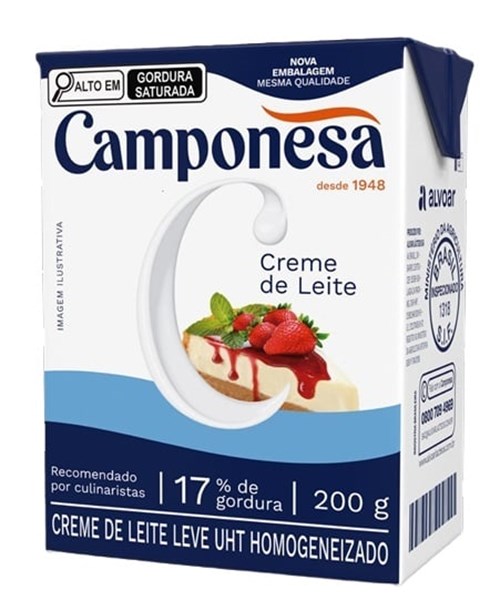 CREME DE LEITE CAMPONESA UHT TRADICIONAL 200G