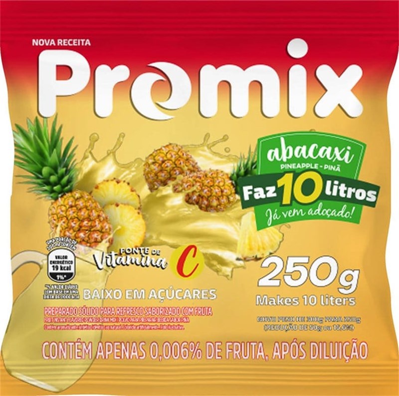REFRESCO PROMIX ABACAXI 250G FAZ 10LT