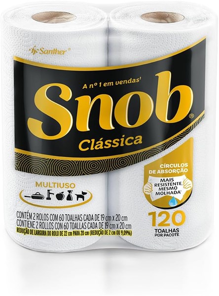 PAPEL TOALHA SNOB  120 FOLHAS