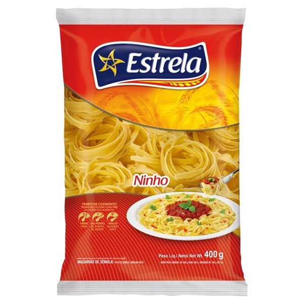 MACARRÃO ESTRELA MASSA SEMOLA NINHO 400G