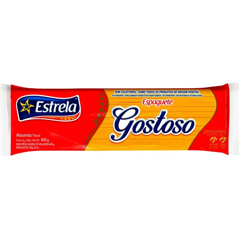 MACARRÃO GOSTOSO ESPAGUETE COMUM 400G