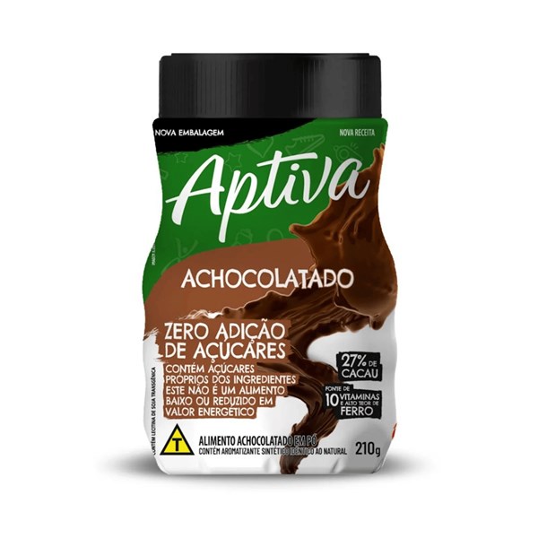 ACHOCOLATADO APTIVA ZERO AÇUCAR POTE 210G