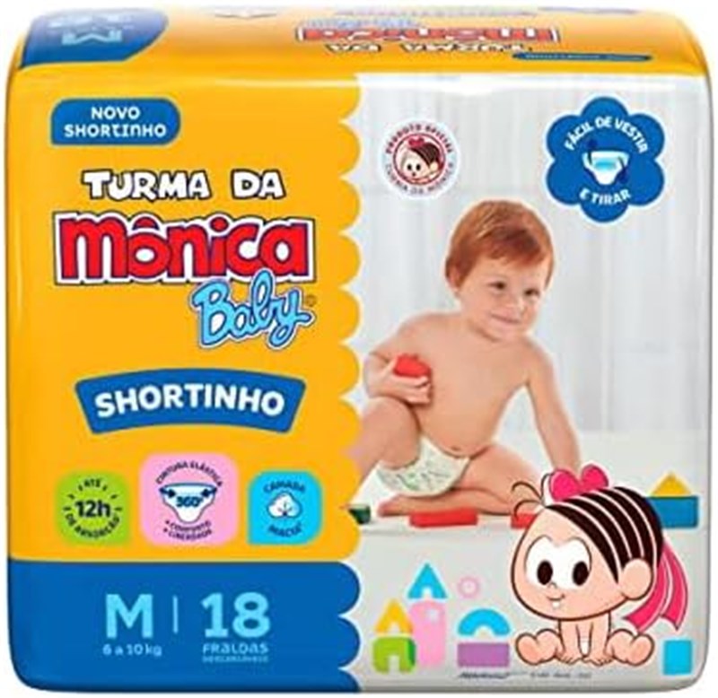 FRALDA TURMA MONICA ROU JUMBINHO M 18 UNIDADES