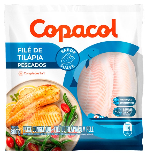 FILÉ DE TILAPIA CONGELADA IQF 800G COPACOL