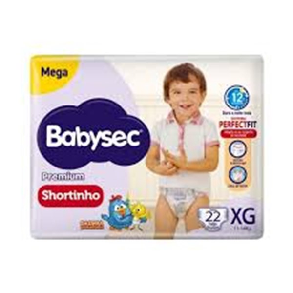 FRALDA BABYSEC SHORTINHO MEGA XG 22UNIDADES