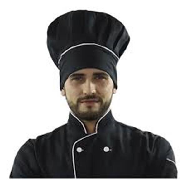 TOUCA CHEF OXFORD PRETA C/VIVO BRANCO