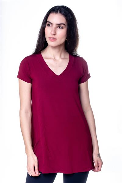 BABY LOOK VISCOSE GOLA V M/C