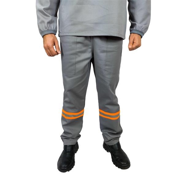 CALÇA BRIM CINZA C/ FAIXA REFLETIVA