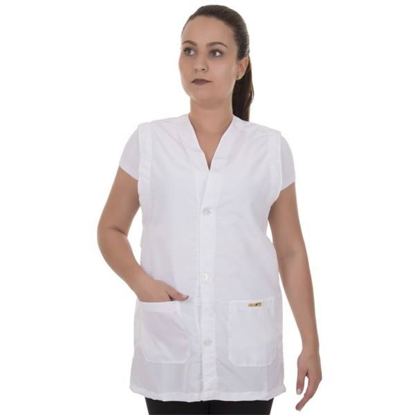 COLETE OXFORD BRANCO SEM MANGA FEMININO