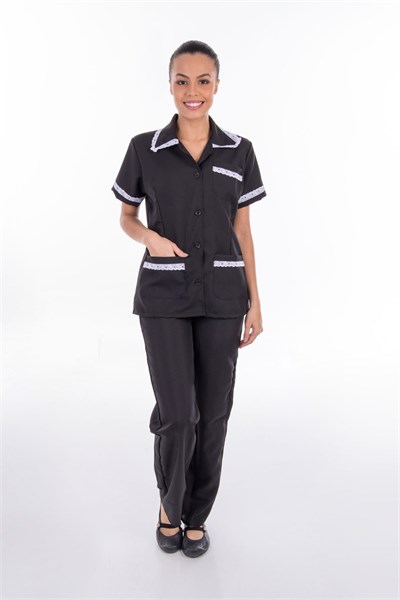 CONJUNTO COPEIRA FEMININO OXFORD PRETO