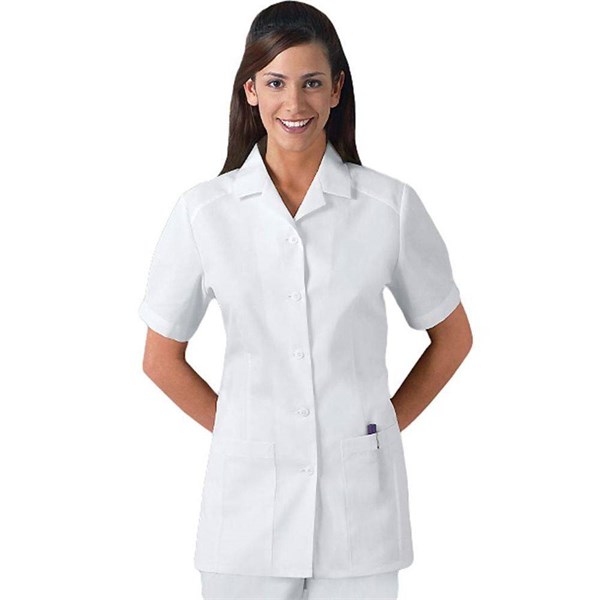 JALECO GABARDINE BRANCO FEMININO MANGA CURTA