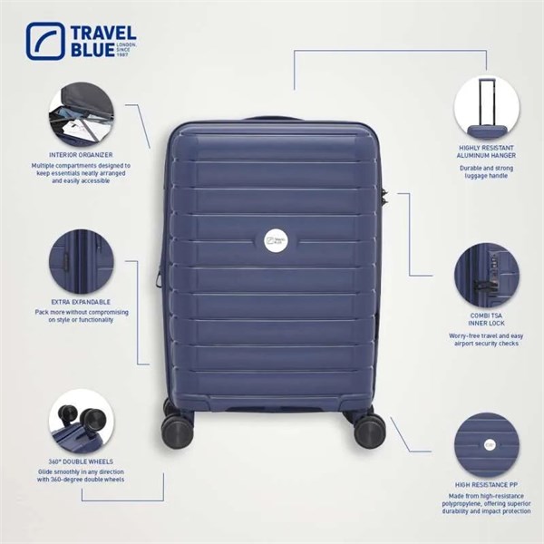 Mala G Navy Blue 3366/3370/3374 – Travel Blue Brasil