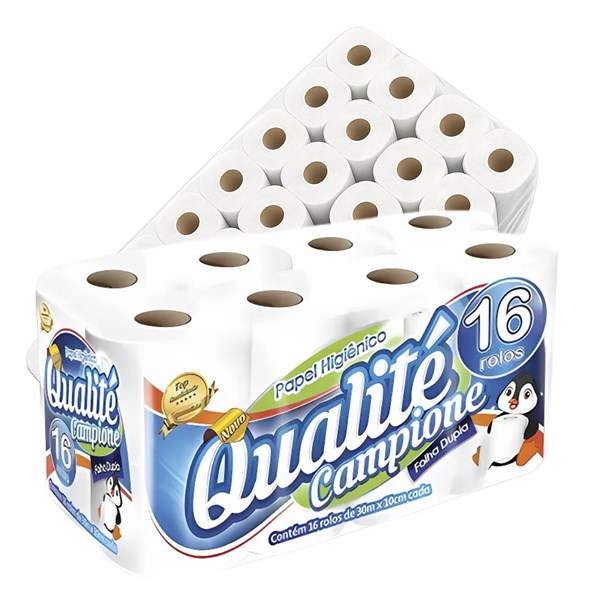 PAPEL HIGIENICO 30M FOLHA DUPLA FD C/ 64 RL |QUALITE|