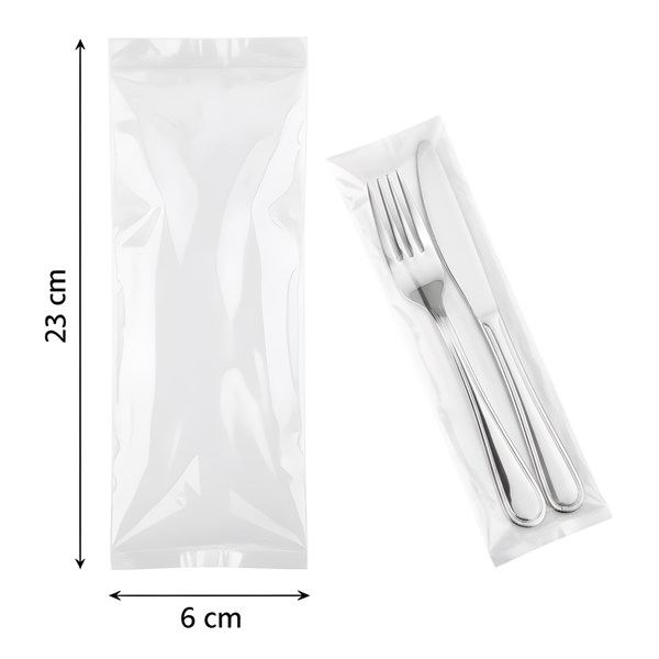 SACO PLASTICO P/ TALHER 6X23CM C/ 1000 UN