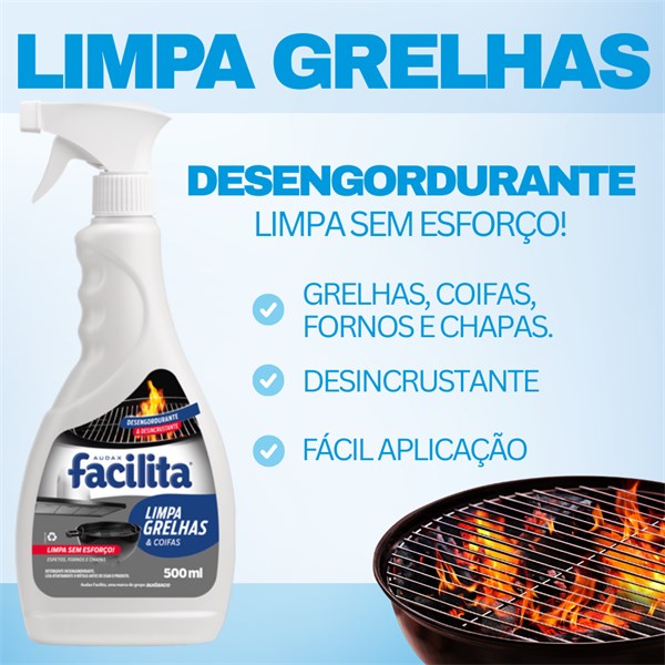 Limpa Grelhas e Coifas Desengordurante Limpeza Pesada Com Gatilho 500ml | Facilita Audax