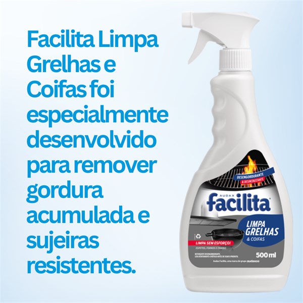 Limpa Grelhas e Coifas Desengordurante Limpeza Pesada Com Gatilho 500ml | Facilita Audax