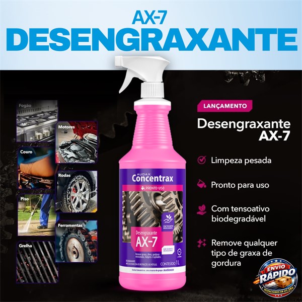 AX7 Desengraxante Desengordurante Limpeza Pesada Com Gatilho 1L | Concentrax Audax