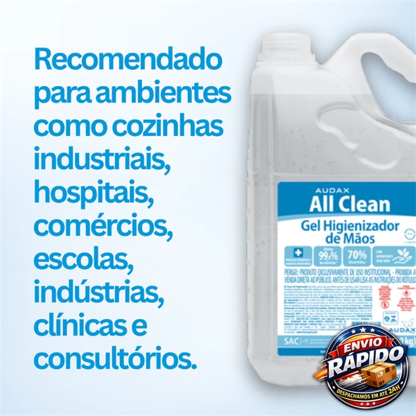 Álcool em Gel 70° Antisséptico 5L | All Clean Audax