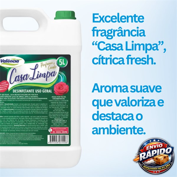 Desinfetante Casa Limpa Citrus Fresh 5 Litros | Valência