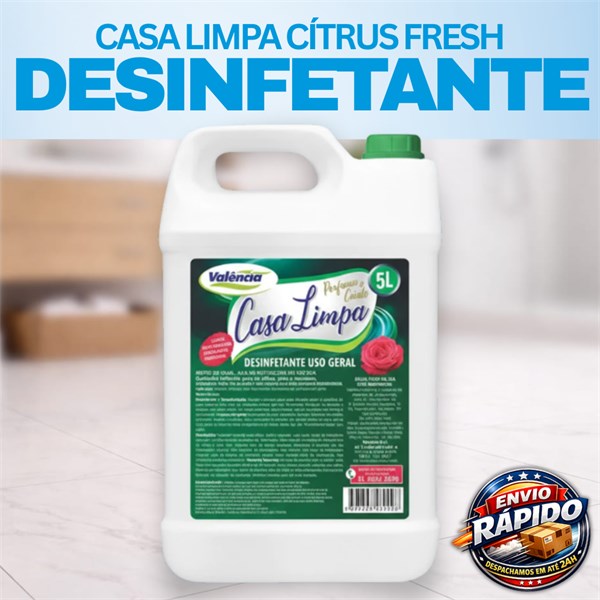 Desinfetante Casa Limpa Citrus Fresh 5 Litros | Valência