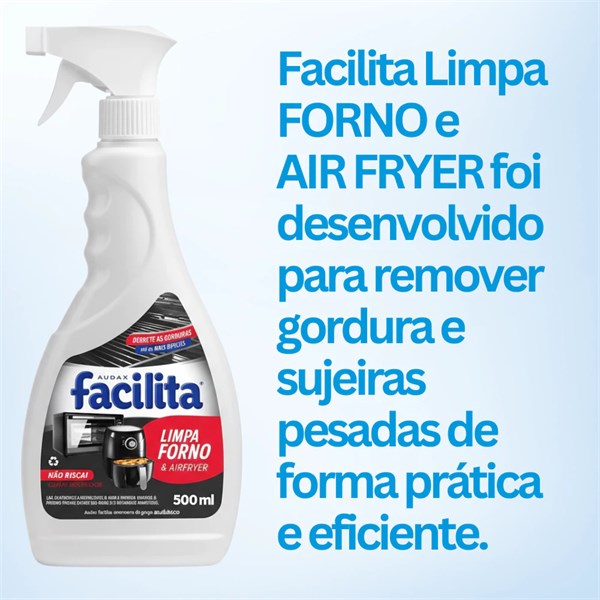 Limpador Airfryer e Forno Desengordurante Limpeza Pesada Com Gatilho 500ml | Facilita Audax