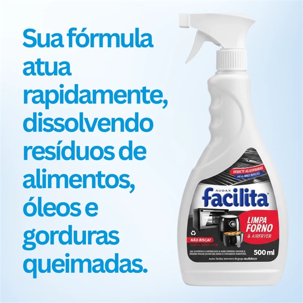 Limpador Airfryer e Forno Desengordurante Limpeza Pesada Com Gatilho 500ml | Facilita Audax