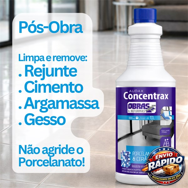 Limpador Concentrado Porcelanato e Cerâmica 1 Litro | Obras e Reformas | Concentrax Audax