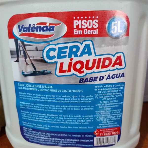 Cera Líquida Incolor Base D'Água 5 Litros | Valência