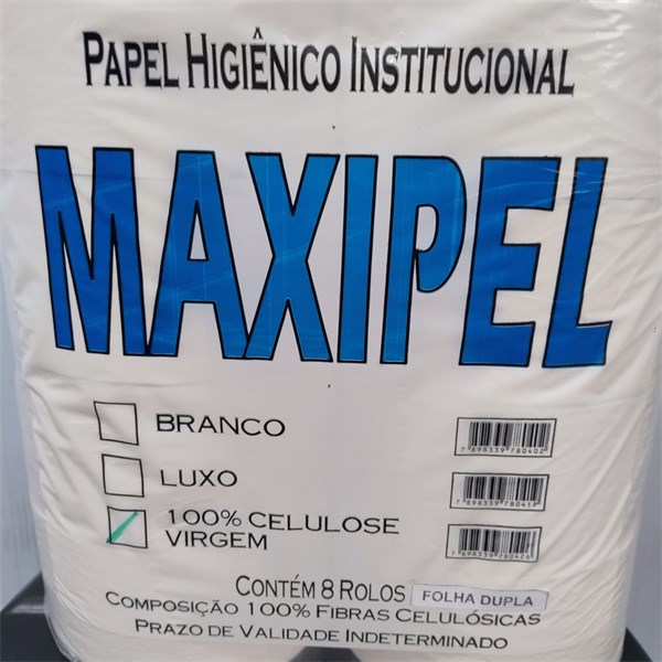 Papel Higiênico Rolão Institucional | Folha Dupla | C/ 8 Rolos - Celulose Premium | Maxipel