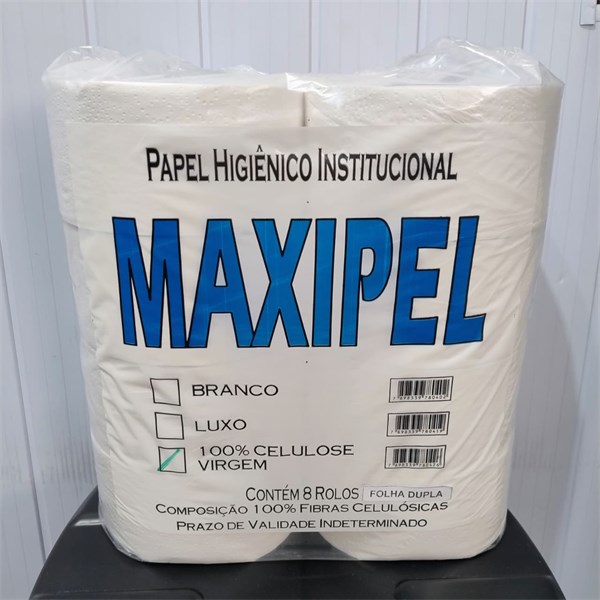 Papel Higiênico Rolão Institucional | Folha Dupla | C/ 8 Rolos - Celulose Premium | Maxipel