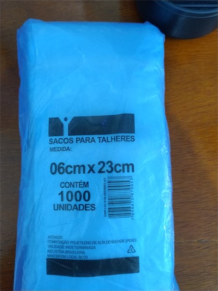 Saco Plástico p/ Talher 6X23cm c/ 1000 un