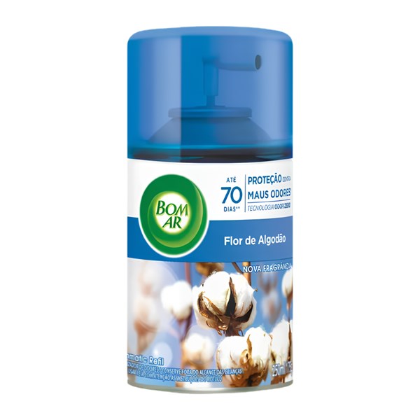 Refil Odorizador p/ Aparelho Automático 250ml - Flor de Algodão |Bom Ar|
