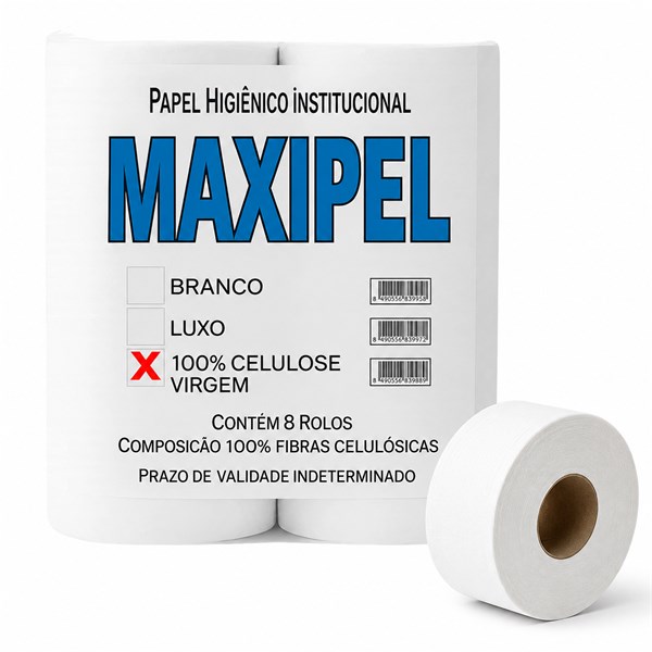 Papel Higiênico Rolão Institucional C/ 8 Rolos - Celulose | Maxipel