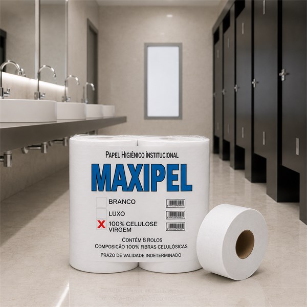 Papel Higiênico Rolão Institucional C/ 8 Rolos - Celulose | Maxipel