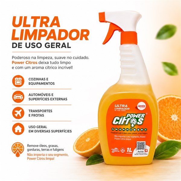 Ultra Limpador de Uso Geral Desengraxante e Desengordurante 1 Litro | Power Citros