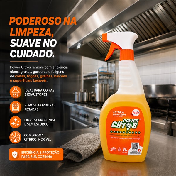 Ultra Limpador de Uso Geral Desengraxante e Desengordurante 1 Litro | Power Citros