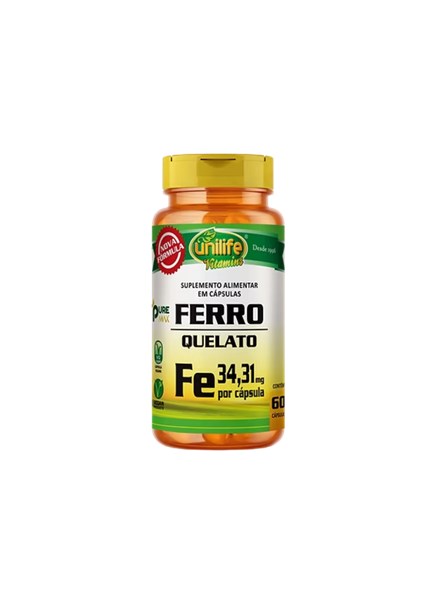 FERRO QUELATO 14MG 60CAPS UNILIFE