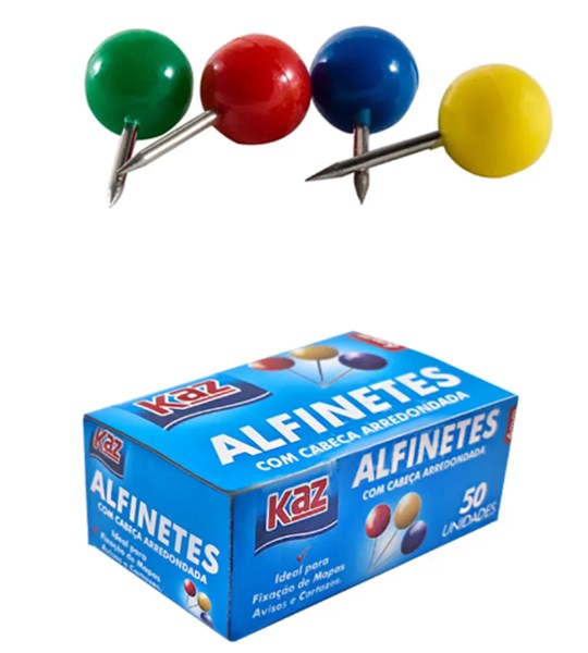 ALFINETE REDONDO PARA MAPA C/50UN KZ93034