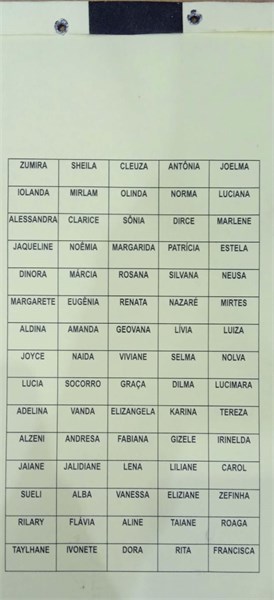 CARTELA DE RIFA 150 NOMES BARÃO DA SORTE