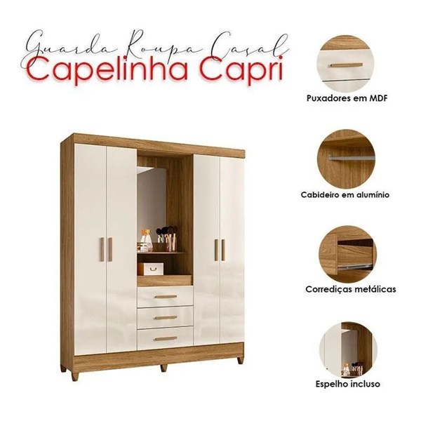 ROUPEIRO MOVAL CAPELINHA CAPRI BRANCO C ESPELHO