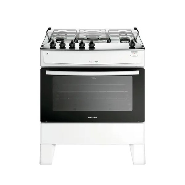 FOGAO ATLAS 5 BOCAS MONACO TOP GLASS BRANCO